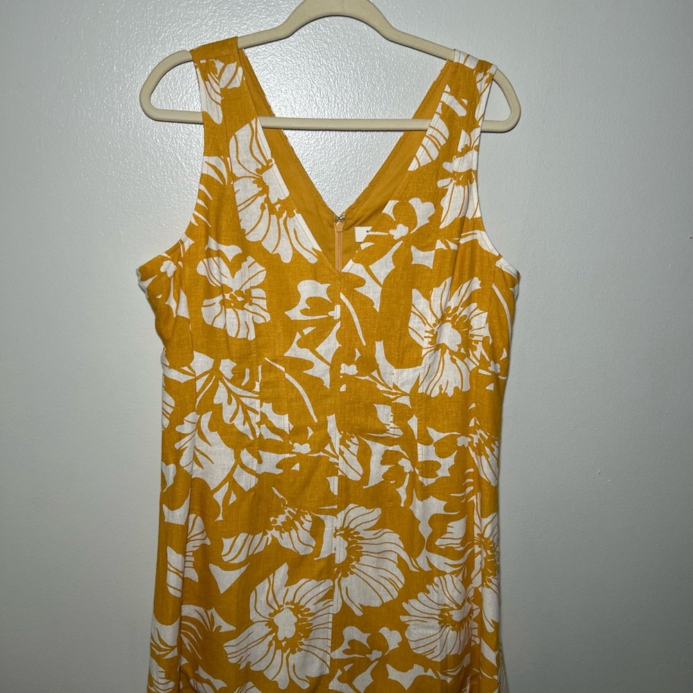 NWT Banana Republic Yellow Floral Mini Dress - Picture 3 of 6